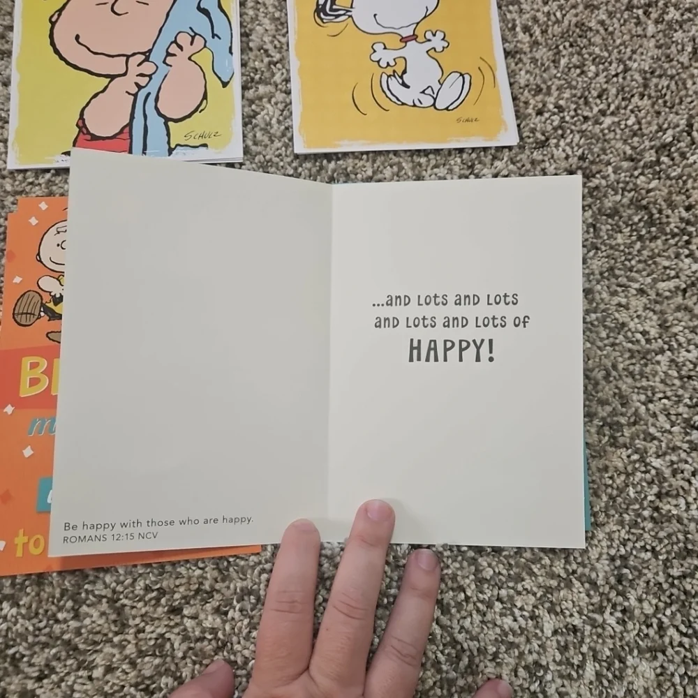 LOT of 15 Vintage Snoopy Peanuts Greeting Cards UNUSED Envelopes Christian 2000s
